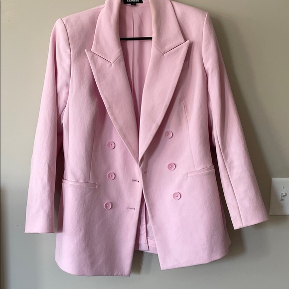 Elegant Pink Double-Breasted Women's Blazer - Picture 1 of 2